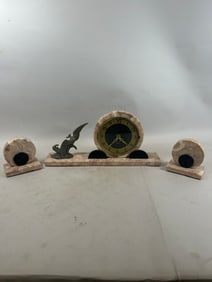 MCM Decorative Marble Clock Set