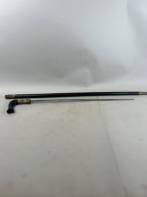 Carved Wooden Sword Cane