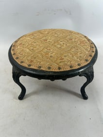 Antique Footstool with Cast Iron Legs