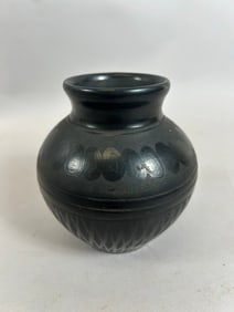 Vintage Signed Mexican Blackware Pottery