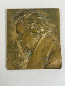 Antique Brass Plaque Ludwig von BEETHOVEN