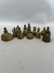 Collection of Antique Brass Bell Figurines
