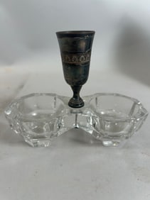 Antique Salt Cellar with Sterling Holder