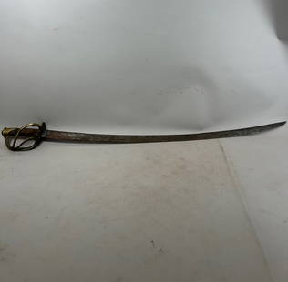 1849 US Model 1840 Cavalry Saber: 1849 US Model 1840 Cavalry Saber. Ames Mfg Co., Cabotville. 41.5"h x 4.5"w