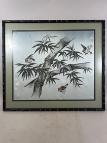 Vintage Chinese Silk Panel Wall Art