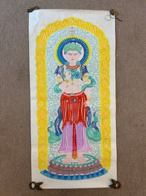 Vintage Tibetan Painting on Paper