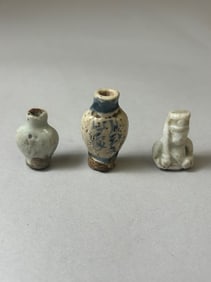 Antique Chinese Miniature Ceramic Figure and Vases