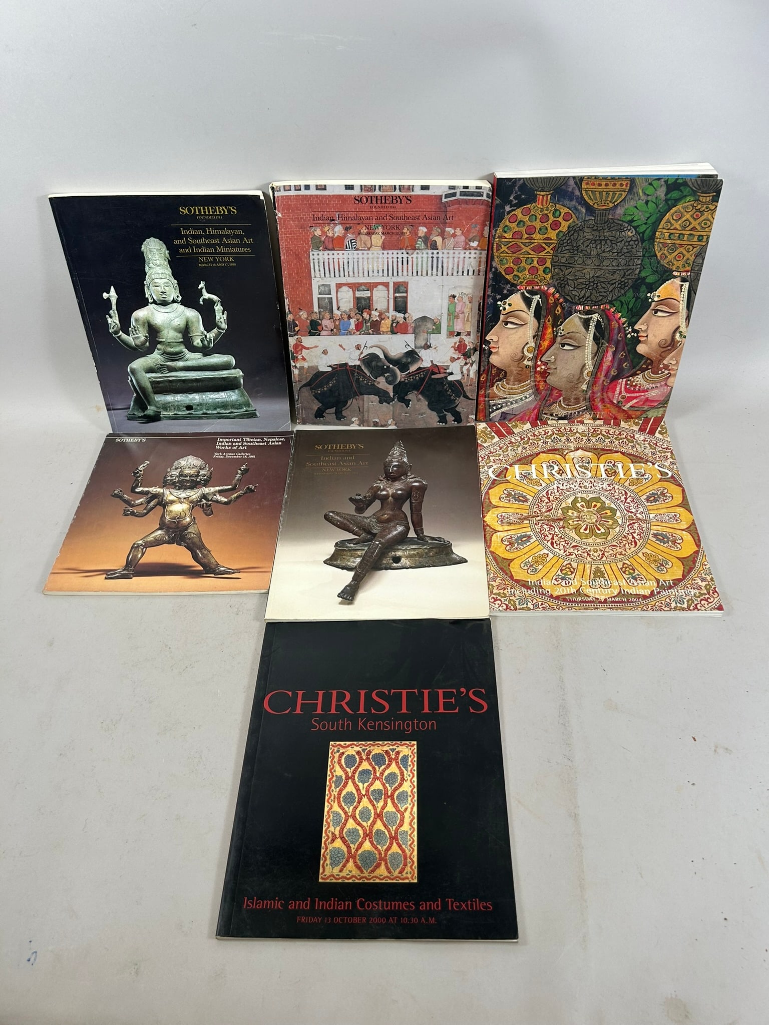 Collection of Auction Catalogs Southeast Asian, Indian, Tibetan and Himalayan (7): Collection of Auction Catalogs Southeast Asian, Indian, Tibetan and Himalayan (7). 10.5"h x 8.5"w (largest)