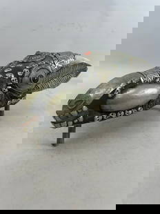 Tibetan Clad Skull: Tibetan Clad Skull. 10"h x 5"l x 5"w