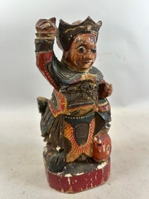 Antique Chinese Polychrome Wood Figure