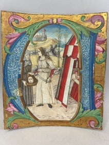 Medieval Manuscript Gilded Painting