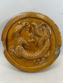 Chinese Dragon Glazed Ceramic Object