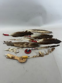 Native American Beaded Feathers and Misc Items