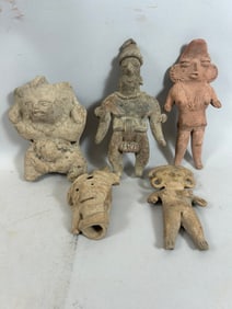 Collection of Pre-Columbian Terracotta Figures, Ocarina, and Flute