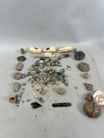 Collection of Pre-Columbian Terracotta, Stone, and Shell Beads and Artifacts