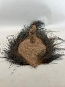Papua New Guinea Woven Artifact With Feathers