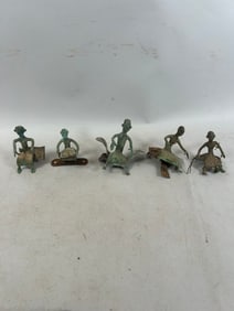 Five Cast Bronze Asen Figures