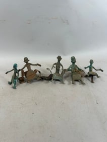 Five Cast Bronze Asen Figures