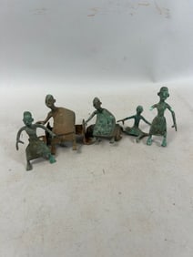 Five Cast Bronze Asen Figures