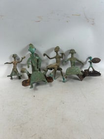 Five Cast Bronze Asen Figures