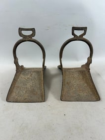 A Pair of North African Iron Horse Stirrups