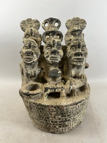 African, Kwale Ibo, Nigeria, Terracotta Alter Piece for the Yarn Spirit "Ifijioku" ex: British