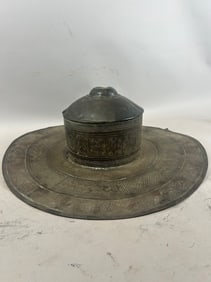 African, DRC, Bronze Kuba Hat