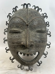 West African Cast Bronze Mask