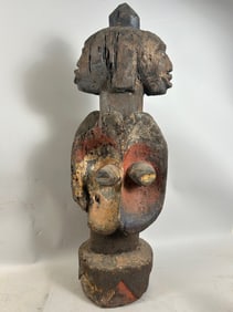 DRC, Bembe Janus Wooden Statue