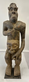 African, Cameroon, Bamileke Wooden Male Fetish