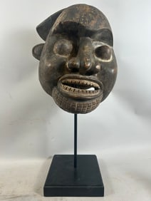 Wood carved Helmet Mask, Cameroon
