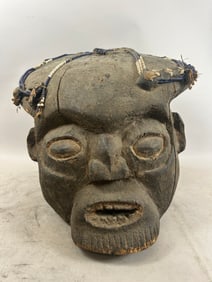 Cameroon Grasslands Wood Carved Helmet Mask