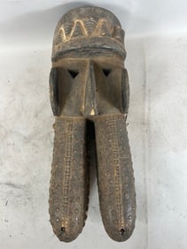 Wooden carved Mask with Articulated Jaw, Liberia, Ivory Coast