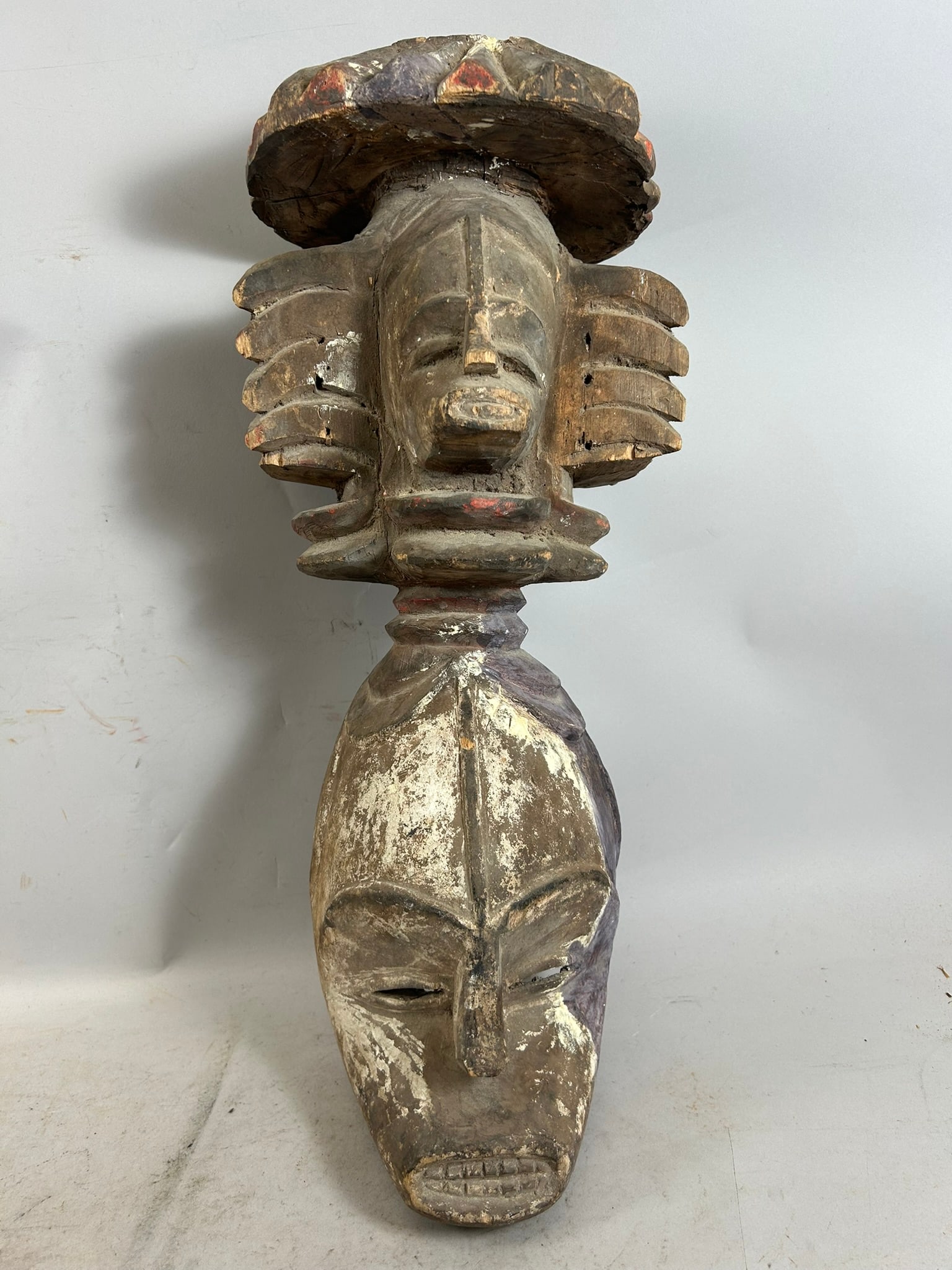 Igbo Wooden Carved Mask, Nigeria: Igbo Wooden Carved Mask, Nigeria. 21"h x 8"w x 8"l