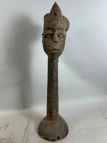 Baule Wood Carved Head, Ivory Coast