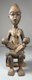 Ivory Coast Baule Wooden Carved Maternity Figure
