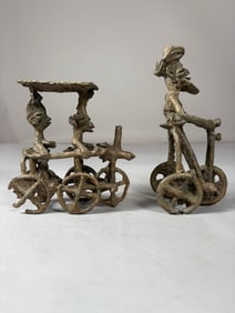 African Contemporary Cast Bronze or Copper Alloy Figurines (2)