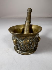 Cast Bronze Mortar and Pestle