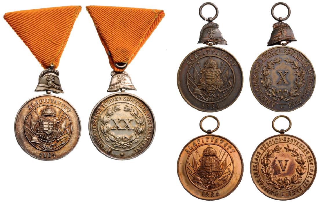 Lot of 3 Firemen Long Service Medals (1 of 1)