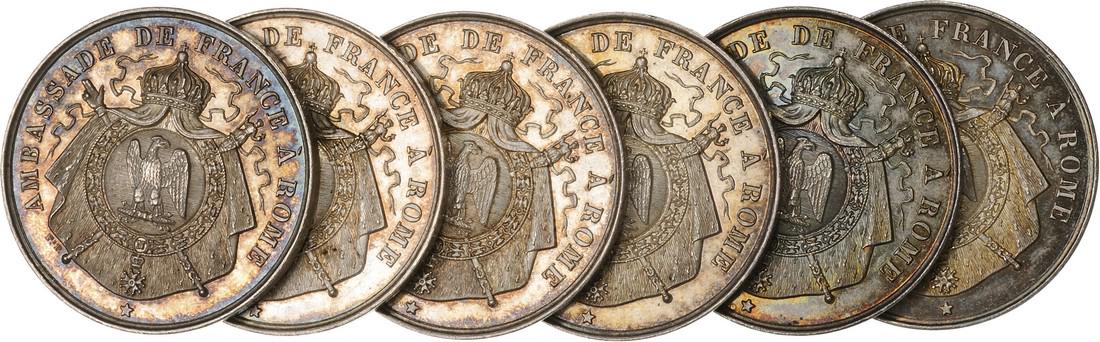 Lot of 6 Medals of the French Embassy in the Vatican, (1 of 2)