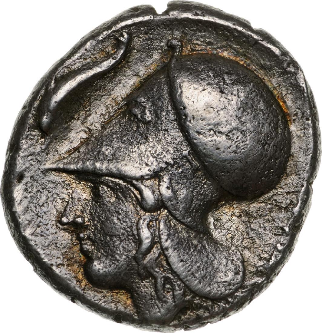 Corinth, AR Stater (7.9 g), 380-360 BC: Head of Athena left / Pegasos left. Ravel 779. R ! VF Country:ancient Greece - Corinthia