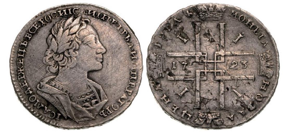 Rouble 1723, Red Mint, Moscow, Silver (28.32 g) (1 of 1)