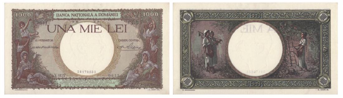 1936-1939 ISSUE, 1.000 Lei (19.12.1938 â€“ 1.11.1940), (1 of 1)