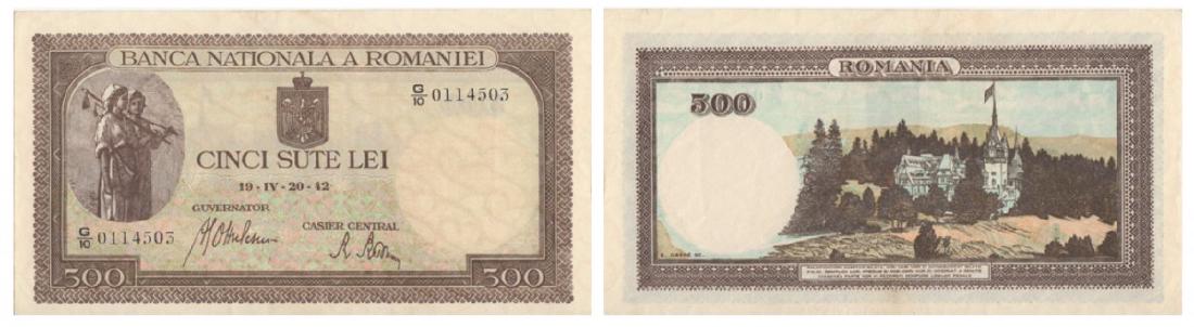 1940 ISSUE, 500 Lei (1.11.1940, 26.1.1943), dated 20th (1 of 1)