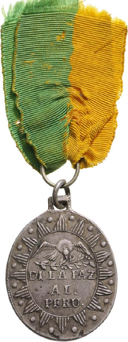 Peru Bolivia, Socabaya Peace Medal, instituted in 1836 (1 of 2)