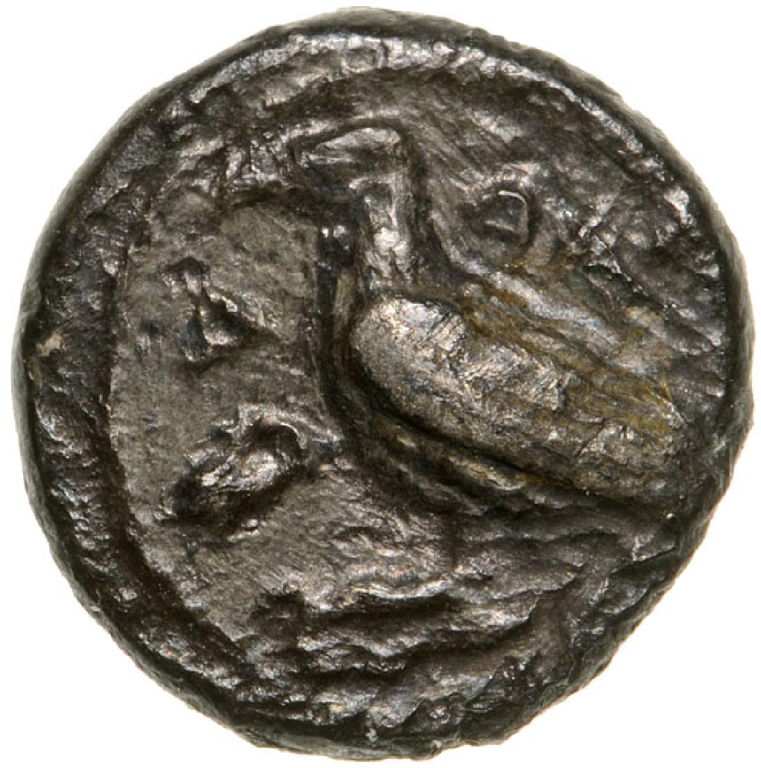 Akragas, AR Litra (8 mm, 0.6 g), 470-425 BC: Eagle standing left / crab. SNG Cop. 50. XF, dark patina 3449