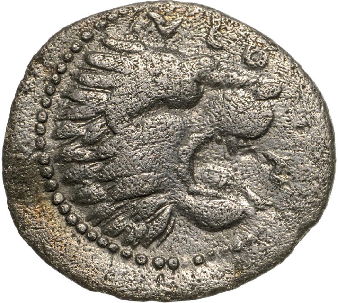 Leontinoi, AR Litra (12 mm, 0.73 g), 450-440 BC: Head of lion right / river god standing left. SNG ANS 264-268. F-VF 3479