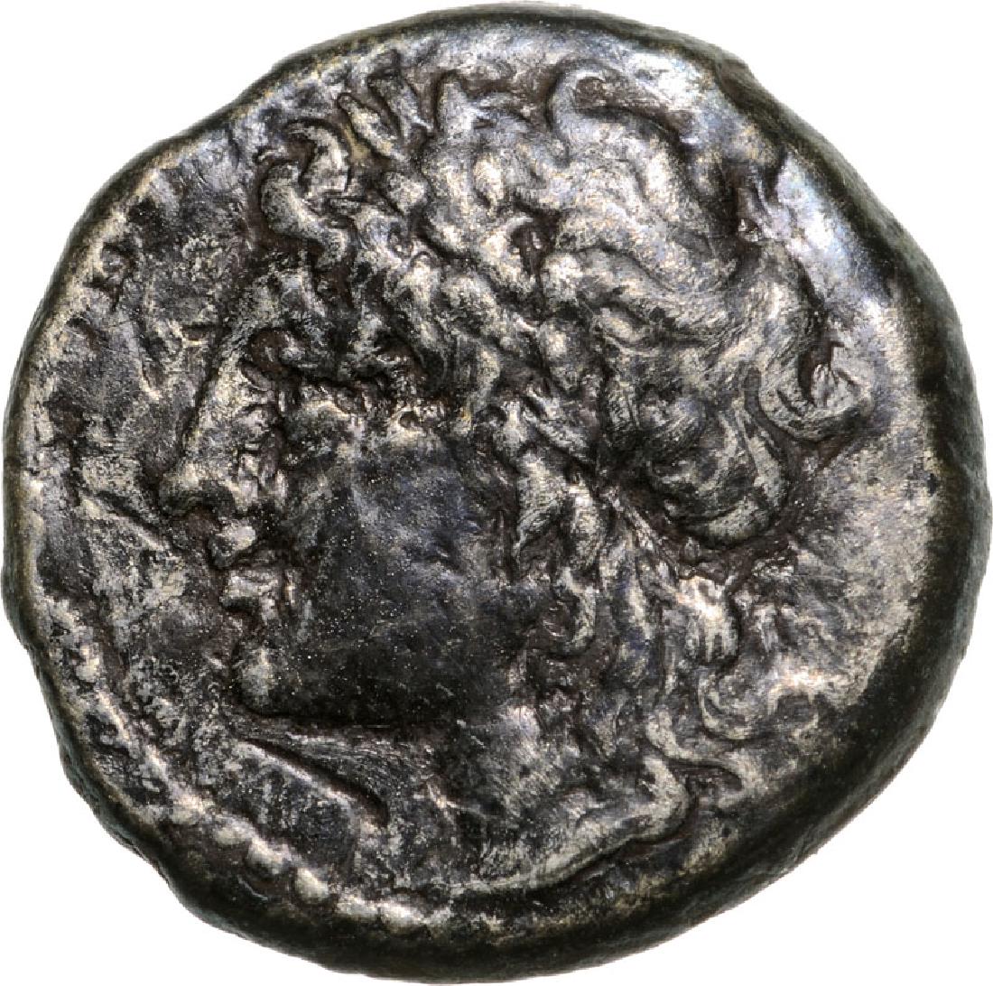 Syracuse, AR 2 Â½ Litrai (14 mm, 1.93 g), 216-214 BC: Head of Apollo right / Isis standing facing. SNG ANS 903-905. VF+/VF 3499