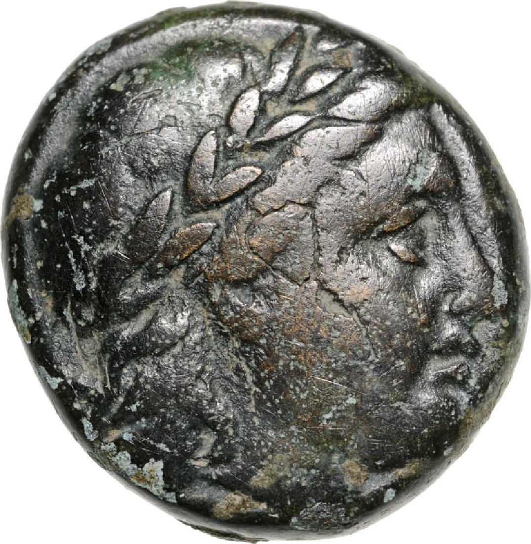 Kolophon, AE18 (4.15 g), 330-285 BC: Head of Apollo right / Horseman to right. BMC 27ff. VF+ 3738