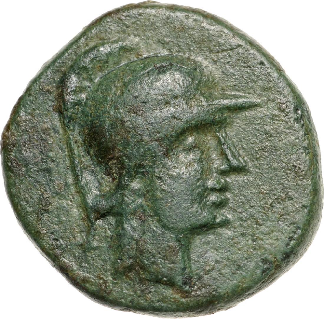 Metropolis, AE16 (4.40 g), 1st Century BC: Head of Athena right / Winged thunderbolt. Sear 4497. VF+ 3748
